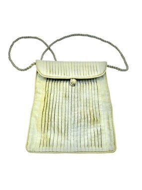 Green Gecko Crossbody Bag 10 x 8 Green Silk Interior Pocket